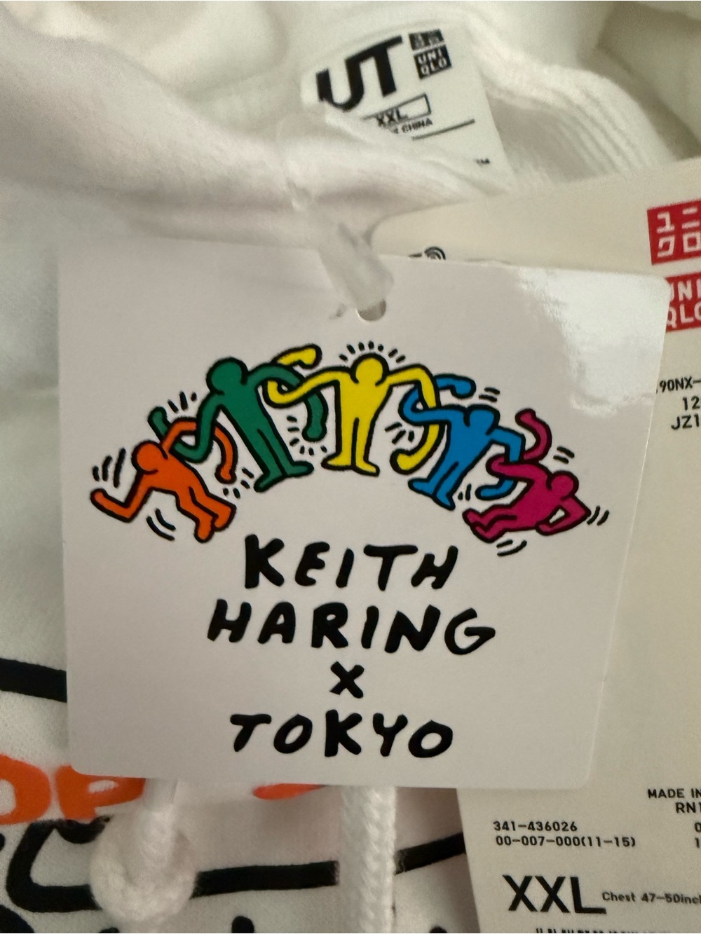 Uniqlo Keith Haring x Tokyo White Hoodie with Multicolor